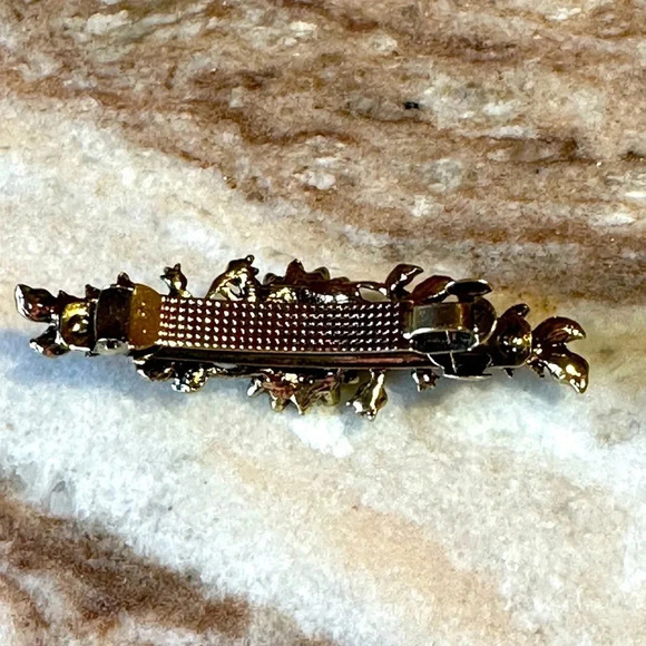 Light Green Peridot AB Floral Crystal Rhinestone Medium Barrette Hair Clip - Picture 4 of 11